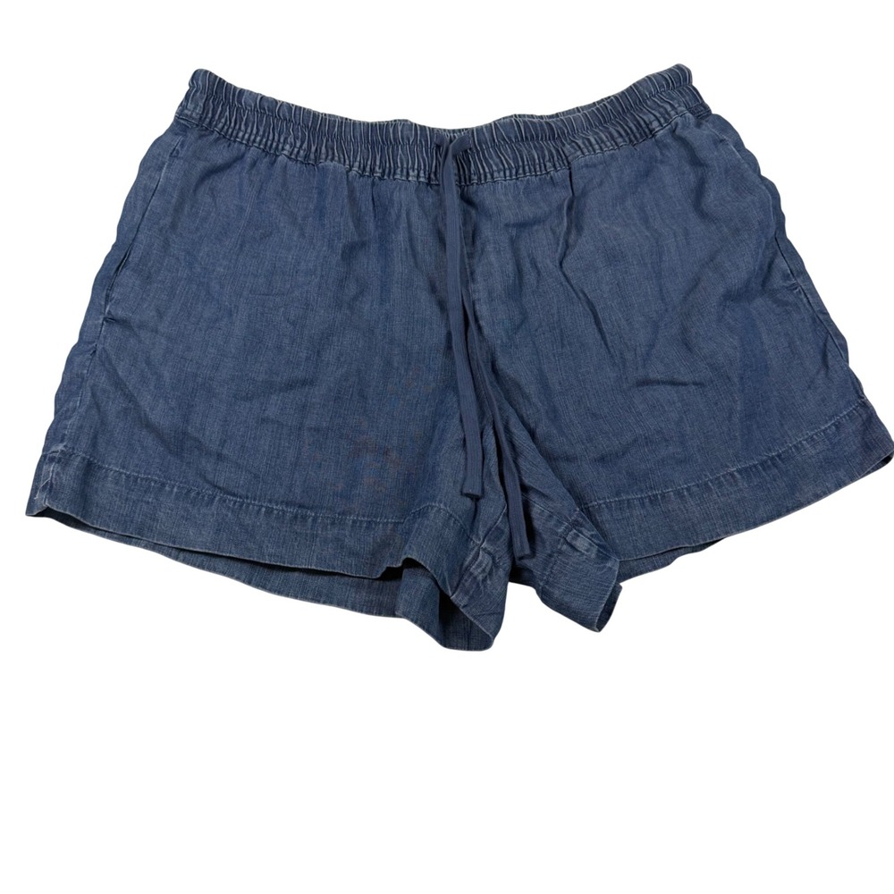 Hilary Radley Blue Tencel Lyocell Drawstring Shorts D6141GW-E2212A Large